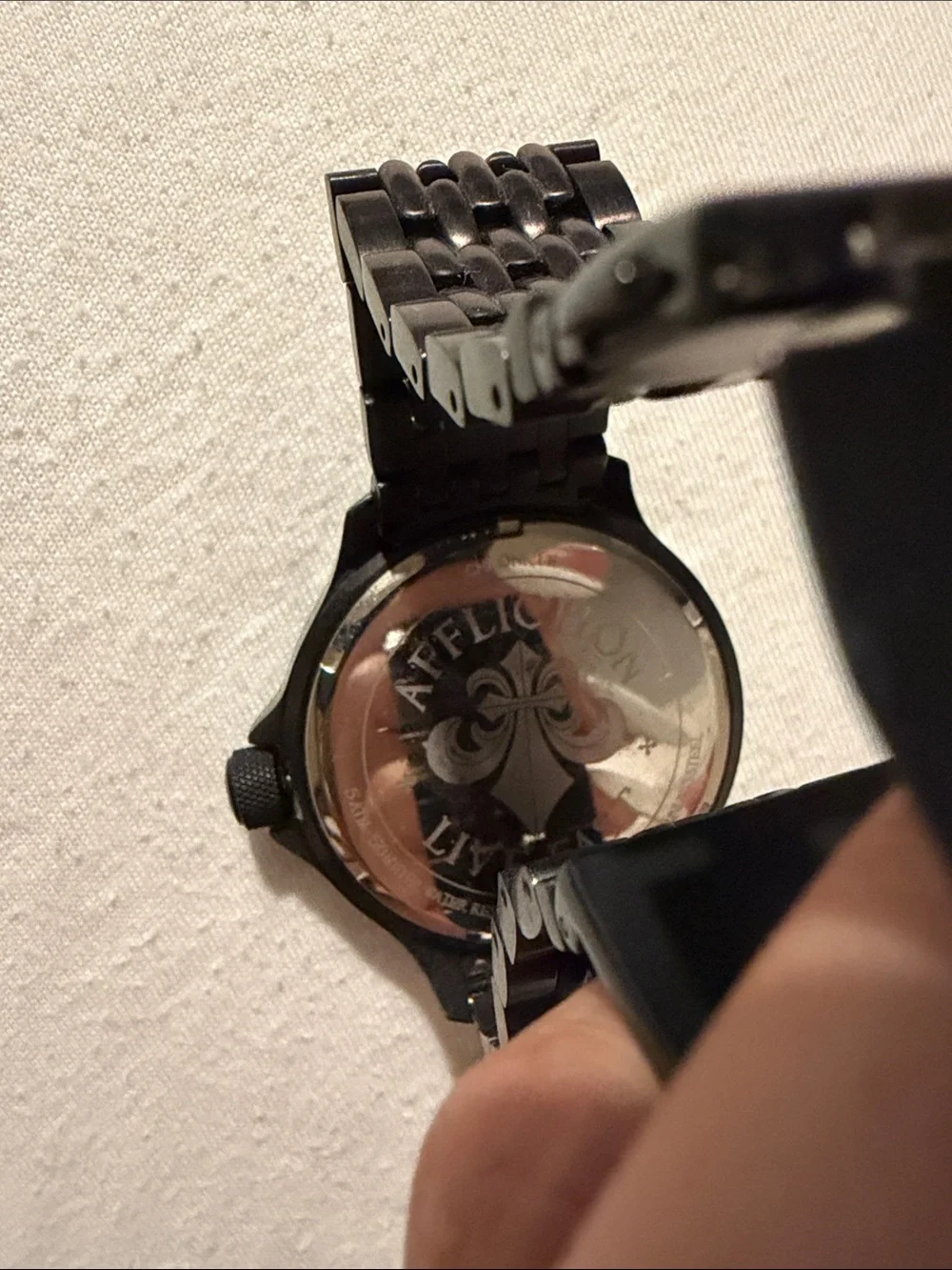 Affliction Men's Black Metal Bracelet Watch